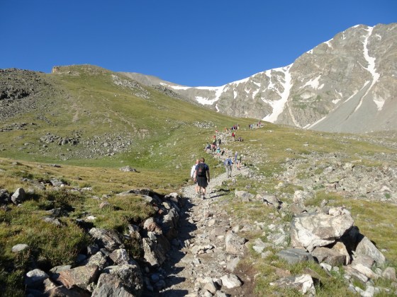 The start of the steep, rocky part of the hike.