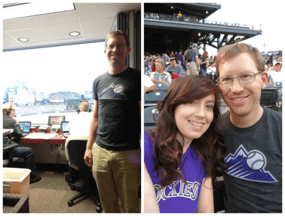 Colorado Rockies Baseball Game - We won tickets to this game from Bike to the Game Day and also got to visit a radio announcer booth during one of the innings.