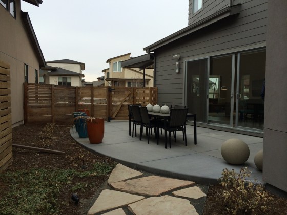 For comparison, the backyard of the model home at Midtown. Much bigger than Stapleton!