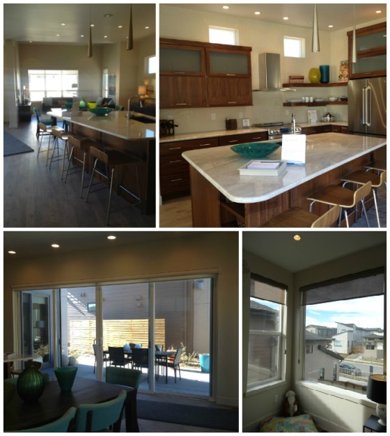 The inside of the Midtown models by Brookfield. We loved the huge, open layouts, the amount of space in the kitchen, and the amount of natural lighting from big windows and slider doors.