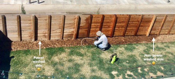 powerwashing fence