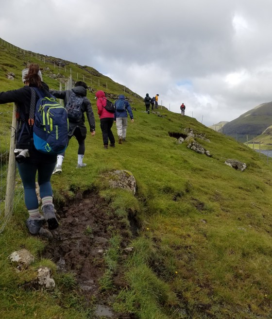 drangarnir hiking in mud