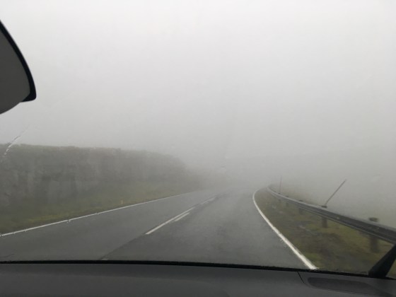 faroe island fog drive