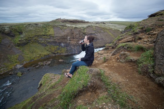 top of glymur waterfall
